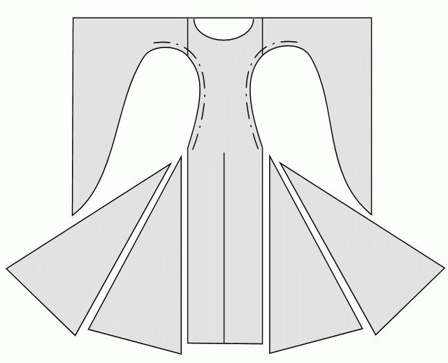 Šablono suknelė su visa rankovės rankovėmis (nuotrauka)