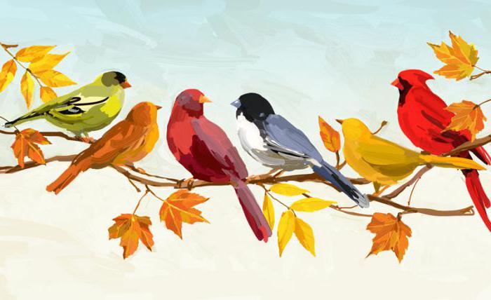 Asociacijos su rudeniu: lapų kritimas, grybai, lietaus triukšmas, paukščiai, skrendantys į pietus
