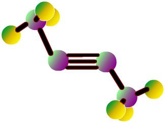 Struktūrinė ir molekulinė formulė: acetilenas